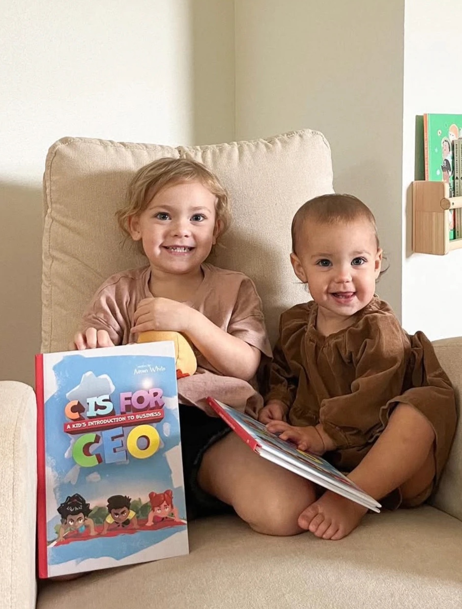 Aaron’s daughters holding C is for CEO
